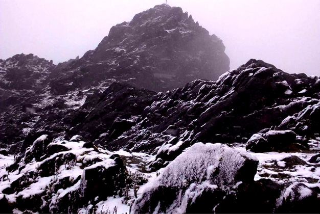 A snow capped mountain in Papua New Guinea.